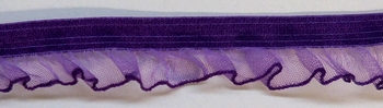 Elastic Lace+Organza ruche 15-16mm (50 m), Purple